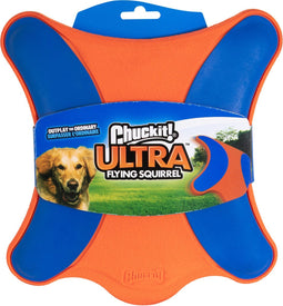 Chuckit Ultra Flying Squirrel - 24 x 22.5 cm - Drijvend Hondenspeelgoed - Hondenspeeltje - Frisbee - Oranje/blauw