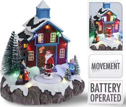 Church Village With Santa 20 cm