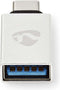 Nedis USB-C Adapter - USB 3.2 Gen 1 - USB-C Male - USB-A Female - 5 Gbps - Rond - Vernikkeld - Zilver - Cover Window Box