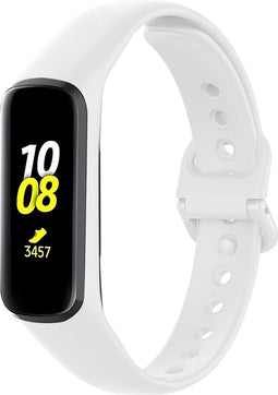 iMoshion Bandje Geschikt voor Samsung Galaxy Fit 2 - iMoshion Siliconen band inkliksysteem gekleurd knoopje - Wit