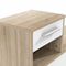 PEILI Gangkast met Scandinavische eik en witte spiegel - L 97 cm