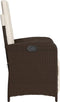 vidaXL - Tuinstoelen - 2 - st - verstelbaar - met - voetensteun - poly - rattan - bruin