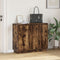 vidaXL - Dressoir - met - LED - - - Rookhout - - - 90x32x75 - cm - - - Gemaakt - van - Engineered - Wood