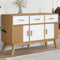 vidaXL - Dressoir - OLDEN - 114x43x73,5 - cm - massief - grenenhout - wit - en - bruin