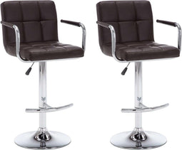 vidaXL - Barstoelen - 2 - st - kunstleer - bruin