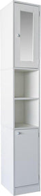 Kolomkast badkamer - opbergkast badkamer of hal - met spiegel - 180 cm hoog