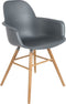 Zuiver Albert Kuip Eetkamerstoelen met armleuning Donkergrijs - Set van 2