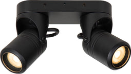 Lucide NIORT - Plafondspot - 2xGU10 - IP44 - Draaibaar en kantelbaar - Zwart (2 stuks)
