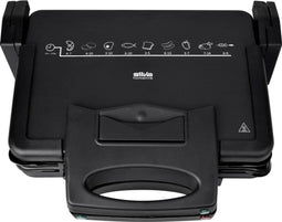 Silva Homeline KG 2410 Contactgrill Elektrisch Anti-aanbaklaag, Inklapbaar, Controlelampje Zwart