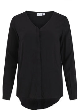 VILA VIPAYA V-NECK L/S SHIRT - Maat 44 - Dames Blouse