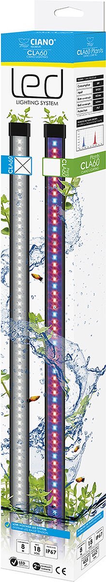 Ciano - Aquariumverlichting - Vissen - Ciano Led Cla60 Aqua 60 & 80 8w - 8x6x61cm - 1st