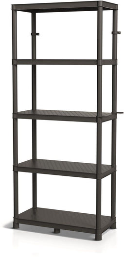 Kistenberg Stackaro Solid 75 - Kunststof Stellingkast - 5 planken 740x360x1725 mm - Zwart