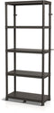 Kistenberg Stackaro Solid 75 - Kunststof Stellingkast - 5 planken 740x360x1725 mm - Zwart