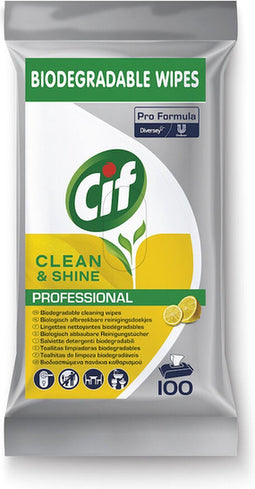 Cif vochtige schoonmaakdoekjes Clean & Shine | pak van 100 stuks