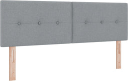 vidaXL - Hoofdbord - Met - Knopen - Lichtgrijs - 140 - cm - Stof