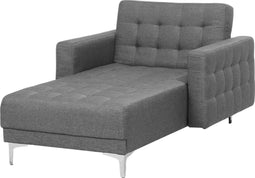 ABERDEEN - Chaise longue - Grijs - Universeel - Polyester