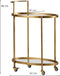 WOOOD Push Trolley - Metaal - Glazen legplanken - Antique Brass - 86x67x35 cm