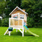 AXI Robin Speelhuis in Bruin/Wit - Met Verdieping en Limoen Groene Glijbaan - Speelhuisje voor de tuin / buiten - FSC hout - Speeltoestel voor kinderen