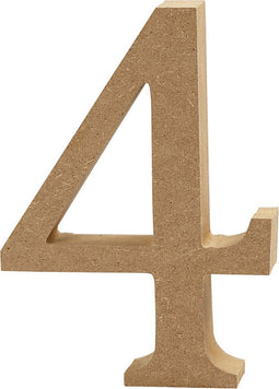 Cijfer 4 MDF 8cm, 1st.