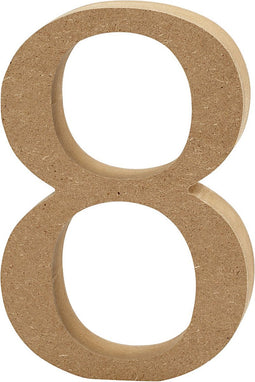 Cijfer 8 h: 13 cm dikte 2 cm MDF 1stuk