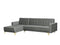 ABERDEEN - Hoekslaapbank ottomaan - Grijs - Rechts - 267 cm - Fluweel