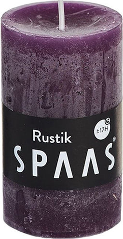 Cilinderkaars rustiek - Ø5 cm x 8 cm aubergine