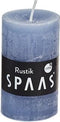 Cilinderkaars rustiek - Ø5 cm x 8 cm grijs blauw