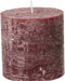 Cilinderkaars rustiek - Ø7 cm x 8 cm wijnrood