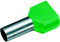 Cimco 18 2420 Dubbele adereindhulzen 6 mm² Deels geïsoleerd Groen 100 stuk(s)