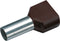Cimco 18 2450 Dubbele adereindhulzen 6 mm² Deels geïsoleerd Zwart 100 stuk(s)