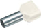 Cimco 18 2452 Dubbele adereindhulzen 10 mm² Deels geïsoleerd Ivoor 100 stuk(s)