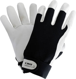 Cimco Worker 2.0 schwarz/weiß 141246 Werkhandschoen Nappaleer Maat (handschoen): 10, XL EN 388 1 paar