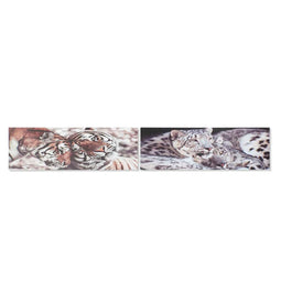 Schilderij DKD Home Decor Pijnboom Tijger Canvas (2 pcs) (135 x 2.5 x 45 cm)