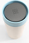 Circular & Co. herbruikbare to go koffiebeker (rCUP) crème/blauw 12oz/340ml