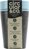 Circular & Co. herbruikbare to go koffiebeker (rCUP) zwart/blauw 8oz/227ml