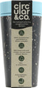 Circular & Co. herbruikbare to go koffiebeker (rCUP) zwart/blauw 12oz/340ml
