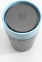 Circular & Co. herbruikbare to go koffiebeker (rCUP) zwart/blauw 8oz/227ml