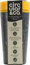 Circular & Co. herbruikbare to go koffiebeker (rCUP) zwart/geel 12oz/340ml