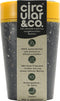 Circular&Co. herbruikbare to go koffiebeker (rCUP) zwart/geel 8oz/227ml