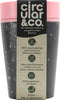 Circular&Co. herbruikbare to go koffiebeker (rCUP) zwart/roze 8oz/227ml
