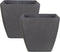 ZELI - Bloempot set van 2 - Donkergrijs - 42 cm - Stenenmix