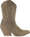 PS Poelman LOLA - Dames Western Enkellaarzen - Suède - Beige Bruin - Maat 41