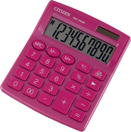 Citizen SDC810PK | Desktop Basisrekenmachine | Dual Power | 10 Cijfer | Auto Switch Off | 124 x 102 x 25 mm | Roze