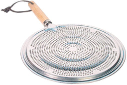 Flame Simmer Ring - Sudderplaatje met houten handvat - 12 en 8,5 inch