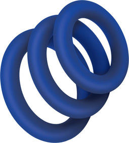 Zolo Cockring ZOLO EXTRA THICK SILICONE COCK RING 3 PK Blauw