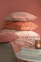 J-Line kussen Velvet Vierkant - katoen - roze - 2 stuks