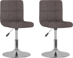 vidaXL - Eetkamerstoelen - draaibaar - 2 - st - stof - taupe