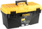 Perel Gereedschapskoffer, polypropyleen, met verwijderbare inlegbak, inklapbaar handvat en kunststof sluitingen, zwart/geel, 535 x 291 x 280 mm
