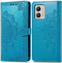 iMoshion Hoesje Geschikt voor Motorola Moto G53 Hoesje Met Pasjeshouder - iMoshion Mandala Bookcase - Turquoise