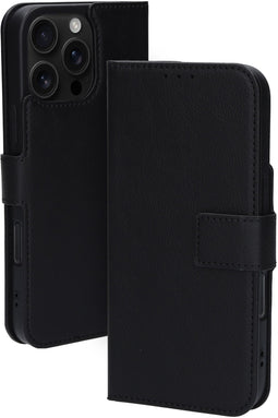 Mobiparts iPhone 16 Pro Max - Classic Wallet Case - MagSafe Compatible - Zwart
